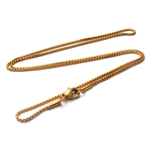 Collar de cadena veneciana de acero inoxidable chapado en oro con cierre de mosquetón duradero