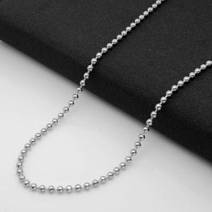 Polished silver 304 stainless steel ball bead chain necklace for men and women