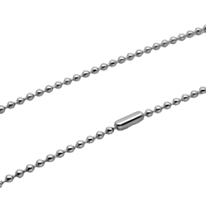 Minimalist silver 304 stainless steel ball chain necklace with secure connector