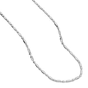 Collana in acciaio inossidabile lucido con maglie a sfera e cilindro per uomo