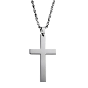 Titanium Stalen Kruis Hanger Halsketting Voor Mannen Vrouwen Gepersonaliseerde Religieuze Sieraden Minimalistische Roestvrij Stalen Ketting