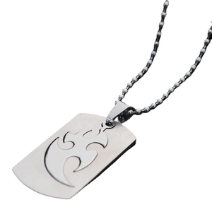 Collana da uomo in acciaio inossidabile con pendente totem su catena a sfere