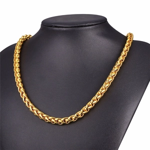 Stainless Steel Franco Wheat Chain Necklace For Men Women Gold Steel Black Minimalist Braided Link Jewelry Neckpiece