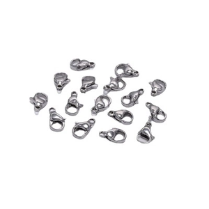 Polished stainless steel lobster clasps set for DIY jewelry making and necklace repairs