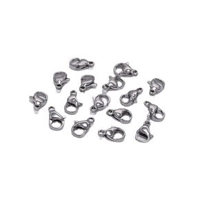 Polished gunmetal stainless steel lobster clasps for DIY jewelry making and necklace crafts