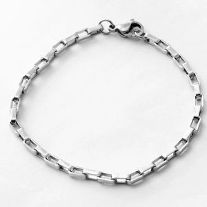 Unisex Edelstahl Lange Boxkette Armband Minimalistisch Geometrische Gliederkette Armband Für Herren Damen Schmuck Geschenk