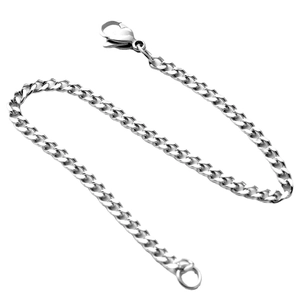 Classic silver stainless steel Cuban link bracelet with durable lobster clasp closure