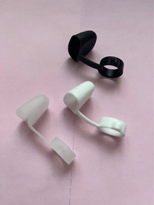 Three-color silicone dust caps with anti-lost rings for electronic device connectors