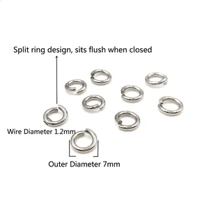Edelstahl Biegeringe 1,2x7mm für DIY-Schmuckherstellung mit polierter Silberoberfläche