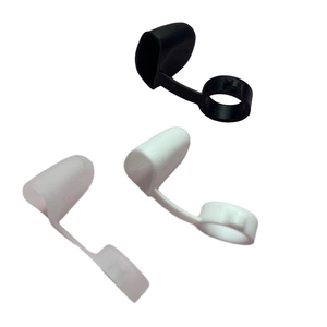 Silicone dust cap covers with lanyard and ring for electronic accessories in black and white