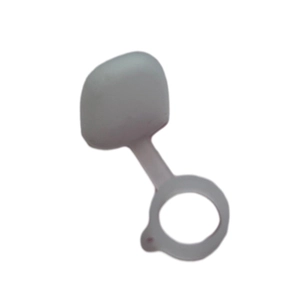 Silicone vape drip tip dust cap with anti-lost ring holder in white finish