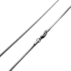 Minimalist square snake chain necklace in stainless steel with a secure lobster clasp