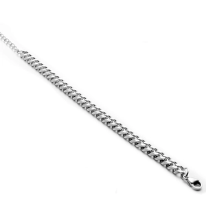 Polierter Titanstahl-Panzerarmband für Damen und Herren mit sicherem Karabinerverschluss