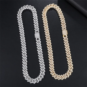 Hip-Hop-Panzerkette Kupfer Pave Zirkonia Raute Verschluss Urban Streetwear Mode Schmuck Für Damen Und Herren