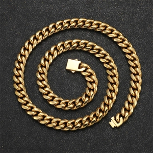 Collar de Cadena Cubana de Acero Inoxidable Chapado en Oro de 18K para Hombre Joyería de Moda Hip Hop Miami Choker Streetwear
