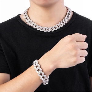 Hip Hop Iced Out Cubaanse Schakelketting Voor Heren Dames Koperen Zirconia Pavé Ketting Goud Zilver Vergulde Streetwear Sieraden