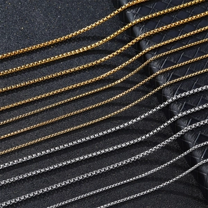 Collar de Cadena de Caja de Acero Inoxidable Moderno de Alta Calidad Chapado en Oro de 18K Collar Geométrico para Hombre Mujer Joyería de Moda