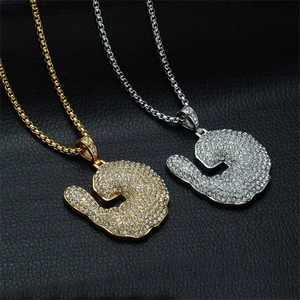 Hip Hop Iced Out Muskel Arm Anhänger Halskette Kupfer Eingelegt Strass Muskel Mann Fitness Schmuck Für Herren Damen Geschenk