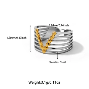 Detail showing dimensions and material of the multi-layer stainless steel ring