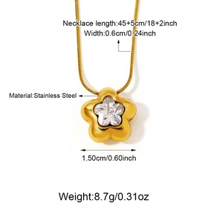 Gedetailleerde maatspecificaties voor de roestvrijstalen bloemen hanger slangenketting