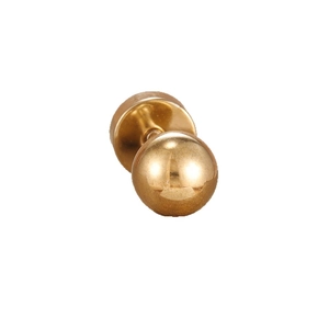 Minimalist solid gold ball stud earrings for women with a sleek polished metallic finish