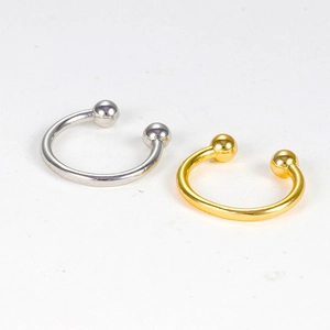 Ensemble de bijoux de corps en forme de C, finitions argent et or polies élégantes