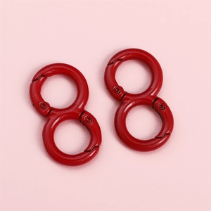 Detail von roten Legierung Unendlichkeits Doppel Karabinerhaken für DIY Schmuck