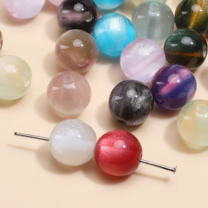 10mm colorful resin beads for DIY jewelry making with cat eye effect and smooth round finish