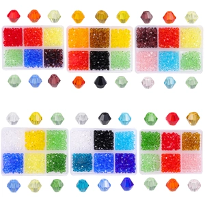 Facettierte Glas Bicone Perlen Kit Für DIY Schmuckherstellung Mehrfarbige Kristallperlen Mit Aufbewahrungsbox Für Armband