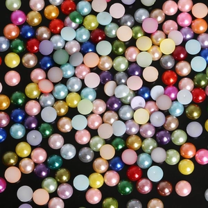 Colorful ABS half-round imitation pearls with flat back for DIY hair jewelry accessories