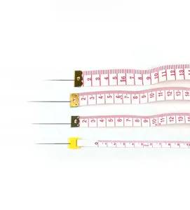 Set of four flexible plastic measuring tapes in varying widths from 0.8cm to 2cm with clear markings
