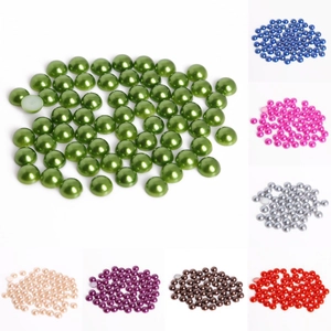 Flatback half round ABS faux pearls in multiple vibrant colors for DIY craft and jewelry