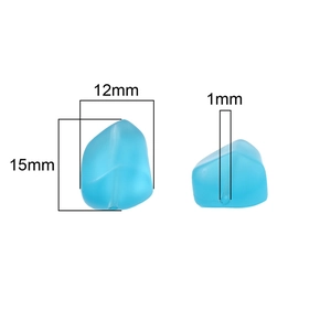 Frosted blue glass stone beads for jewelry making 12x15mm with 1mm hole size