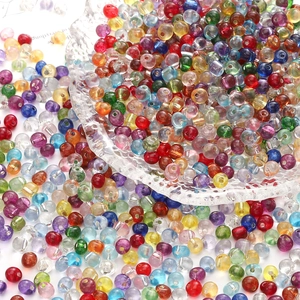 Detail of 4mm colorful transparent glass beads for DIY bracelet and jewelry making