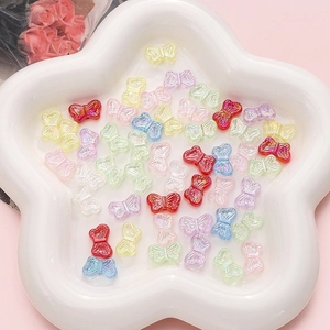 Colorful butterfly acrylic beads with pearlescent finish for DIY jewelry making