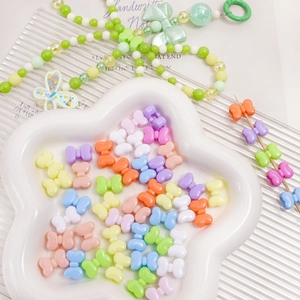 Set di perline a fiocco in acrilico macaron colorato per creazione di gioielli fai-da-te
