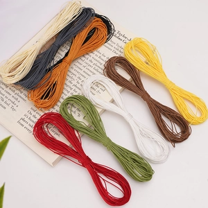 Detailed view of 1mm colorful waxed polyester cords in 8 shades for DIY jewelry weaving