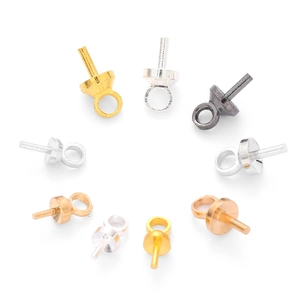 Multiple colors of copper peg bails for half-drilled beads and DIY jewelry making
