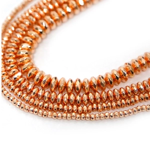 Perline di ematite sfaccettata oro rosa per gioielli fai-da-te in quattro misure