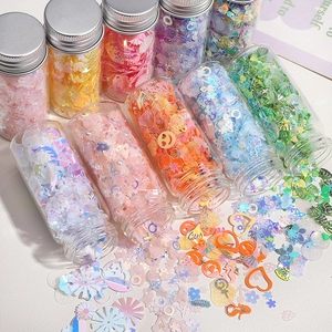 Paillettes colorate in bottiglia a forma di cuore e stella per decorazioni fai-da-te