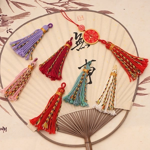 Lot de pendentifs glands colorés en coton tibétain avec nœuds chinois pour bijoux DIY