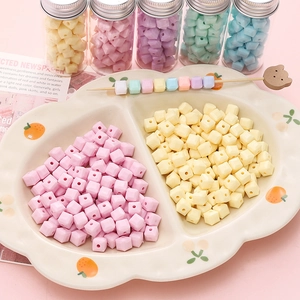 Perline quadrate in acrilico macaron da 8mm per braccialetti fai-da-te e accessori