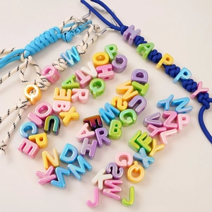 Acryl Irisierende Perlmutt Alphabet Buchstaben Künstliche Perlen Großes Loch Für DIY Armband Halskette Handy Kette Tasche Dekoration Zubehör