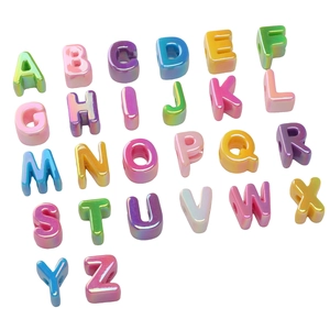 26 bunte irisierende Acryl-Buchstabenperlen A-Z für DIY-Schmuck und Handyketten