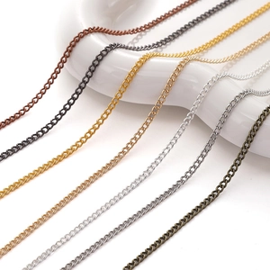 Polished multi-color metal curb chains for DIY jewelry making and craft accessories