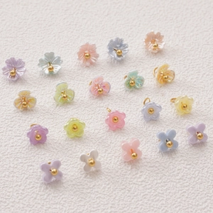 Colorful resin lily of the valley flower pendants with gold rings for DIY jewelry making