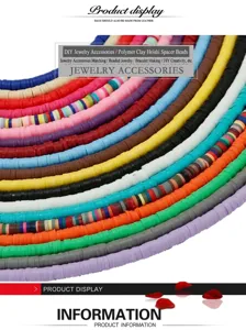 Perles intercalaires en pâte polymère colorée pour bijoux DIY et bracelets faits main