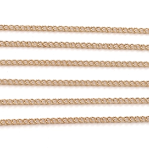 Flat curb chain gold plated necklace links for jewelry making DIY craft accessories