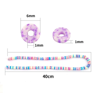 Perles heishi colorées en pâte polymère 6mm pour bijoux DIY avec dimensions incluses