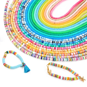 Perles Heishi colorées en argile pour bijoux DIY avec pendentifs étoile de mer et pompons
